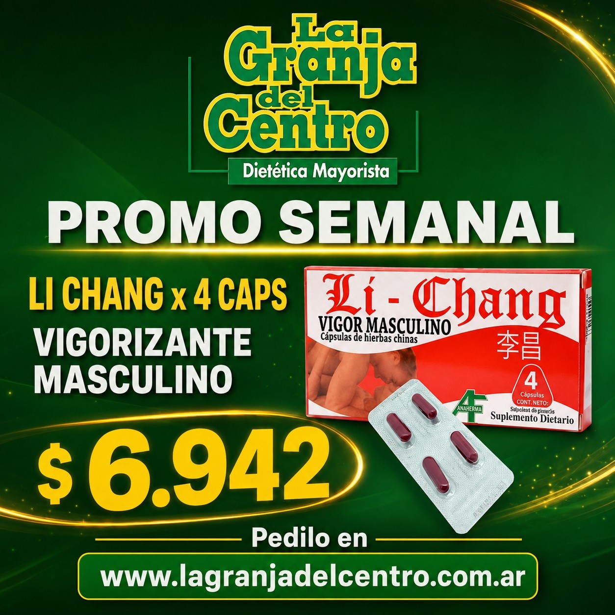 Ofertas y Promociones Li Chang x 4 cápsulas PROMO SEMANAL